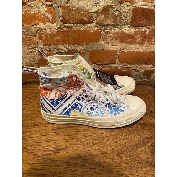Converse Chuck 70 Pride Rainbow Paisley Patch Shoes  Men's Shoe 8.5 Women’s 10.5 - Picture 1 of 5